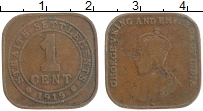 Продать Монеты Стрейтс-Сеттльмент 1 цент 1919 Медь