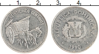 Продать Монеты Доминиканская республика 25 сентаво 1990 Сталь покрытая никелем