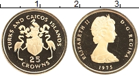 Продать Монеты Теркc и Кайкос 25 крон 1975 Золото