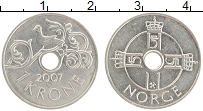 Продать Монеты Норвегия 1 крона 2007 Медно-никель