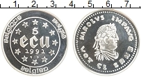 Продать Монеты Бельгия 5 экю 1991 Серебро
