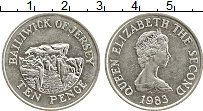 Продать Монеты Остров Джерси 10 пенсов 1983 Серебро