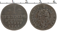 Продать Монеты Гослар 1 пфенниг 1741 Медь