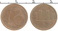 Продать Монеты Италия 1 евроцент 2002 сталь с медным покрытием