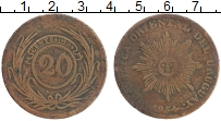 Продать Монеты Уругвай 20 сентесим 1855 Медь