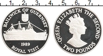 Продать Монеты Гернси 2 фунта 1989 Серебро