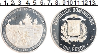 Продать Монеты Доминиканская республика 100 песо 1988 Серебро