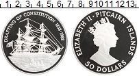 Продать Монеты Острова Питкэрн 50 долларов 1988 Серебро