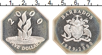 Продать Монеты Барбадос 5 долларов 2000 Серебро