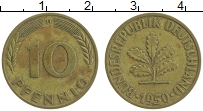 Продать Монеты ФРГ 10 пфеннигов 1950 Медь