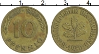 Продать Монеты ФРГ 10 пфеннигов 1950 Медь