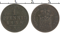 Продать Монеты Шварцбург-Зондерхаузен 1 пфенниг 1858 Медь