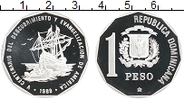 Продать Монеты Доминиканская республика 1 песо 1989 Серебро
