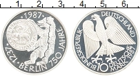 Продать Монеты ФРГ 10 марок 1987 Серебро