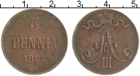 Продать Монеты Финляндия 5 пенни 1889 Медь