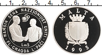 Продать Монеты Мальта 5 лир 1995 Серебро