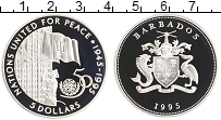 Продать Монеты Барбадос 5 долларов 1995 Серебро