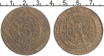 Продать Монеты Бельгия 5 франков 1917 Латунь