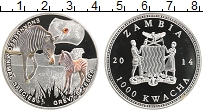 Продать Монеты Замбия 1000 квач 2014 Посеребрение