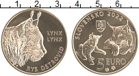 Продать Монеты Словакия 5 евро 2022 Латунь