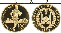 Продать Монеты Джибути 100 франков 1999 Золото