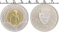 Продать Монеты Андорра 20 динерс 1998 