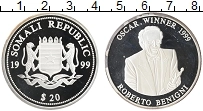 Продать Монеты Сомали 20 долларов 1999 Серебро