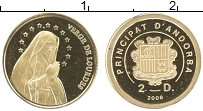 Продать Монеты Андорра 2 динерса 2008 Золото