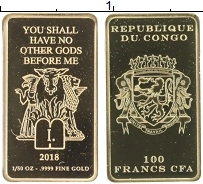 Продать Монеты Конго 100 франков 2018 Золото
