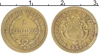 Продать Монеты Коста-Рика 5 сентим 1921 Латунь
