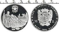 Продать Монеты Андорра 10 динерс 1999 Серебро