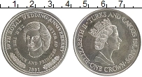 Продать Монеты Теркc и Кайкос 1 крона 1991 Медно-никель