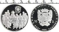 Продать Монеты Андорра 10 динерс 1999 Серебро