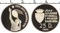 Продать Монеты Андорра 25 динерс 1994 Золото