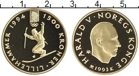 Продать Монеты Норвегия 1500 крон 1993 Золото