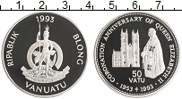 Продать Монеты Вануату 50 вату 1993 Серебро
