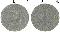 Продать Монеты Польша 20 грош 1923 Цинк