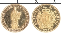 Продать Монеты Сан-Марино 1 скудо 1974 Золото