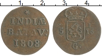 Продать Монеты Нидерландская Индия 1 дюит 1808 Медь