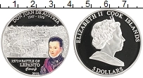 Продать Монеты Острова Кука 5 долларов 2010 Серебро