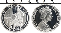 Продать Монеты Гибралтар 5 фунтов 2005 Серебро
