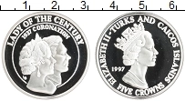 Продать Монеты Теркc и Кайкос 5 крон 1997 Серебро