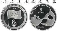 Продать Монеты Бразилия 5 реалов 2016 Серебро