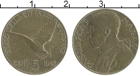 Продать Монеты Ватикан 5 сентим 1942 Медь