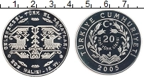 Продать Монеты Турция 20 лир 2005 Серебро