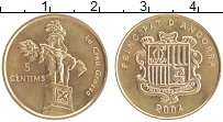 Продать Монеты Андорра 5 сентим 2004 Латунь