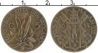 Продать Монеты Ватикан 5 чентезимо 1934 Бронза