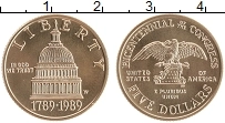 Продать Монеты США 5 долларов 1989 Золото
