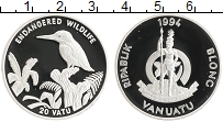 Продать Монеты Вануату 20 вату 1994 Серебро