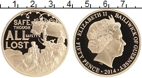 Продать Монеты Гернси 50 пенсов 2014 Позолота